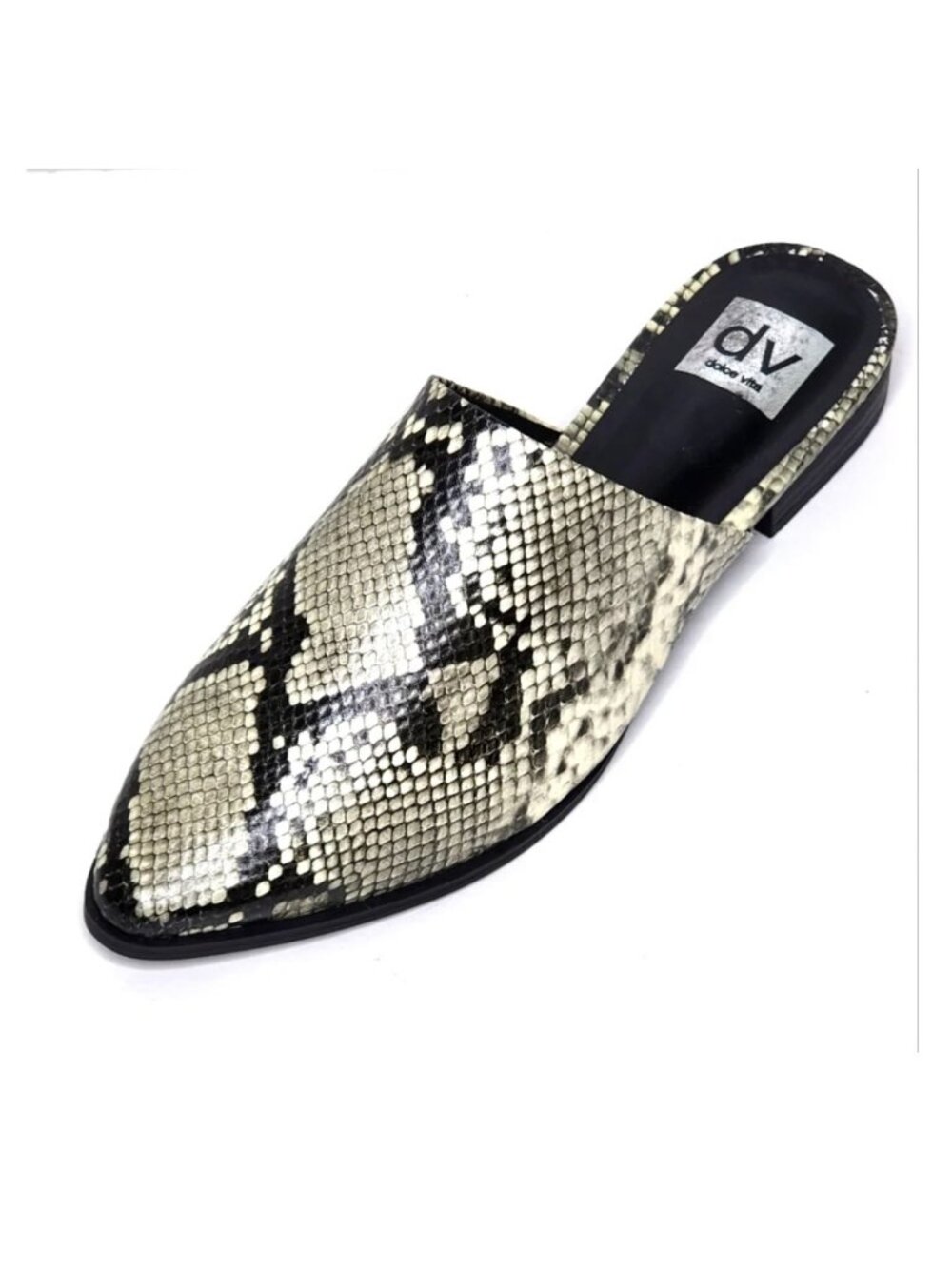 DV by Dolce Vita Lanthe snakeskin mules with a pointed toe n slip-on design 7.5